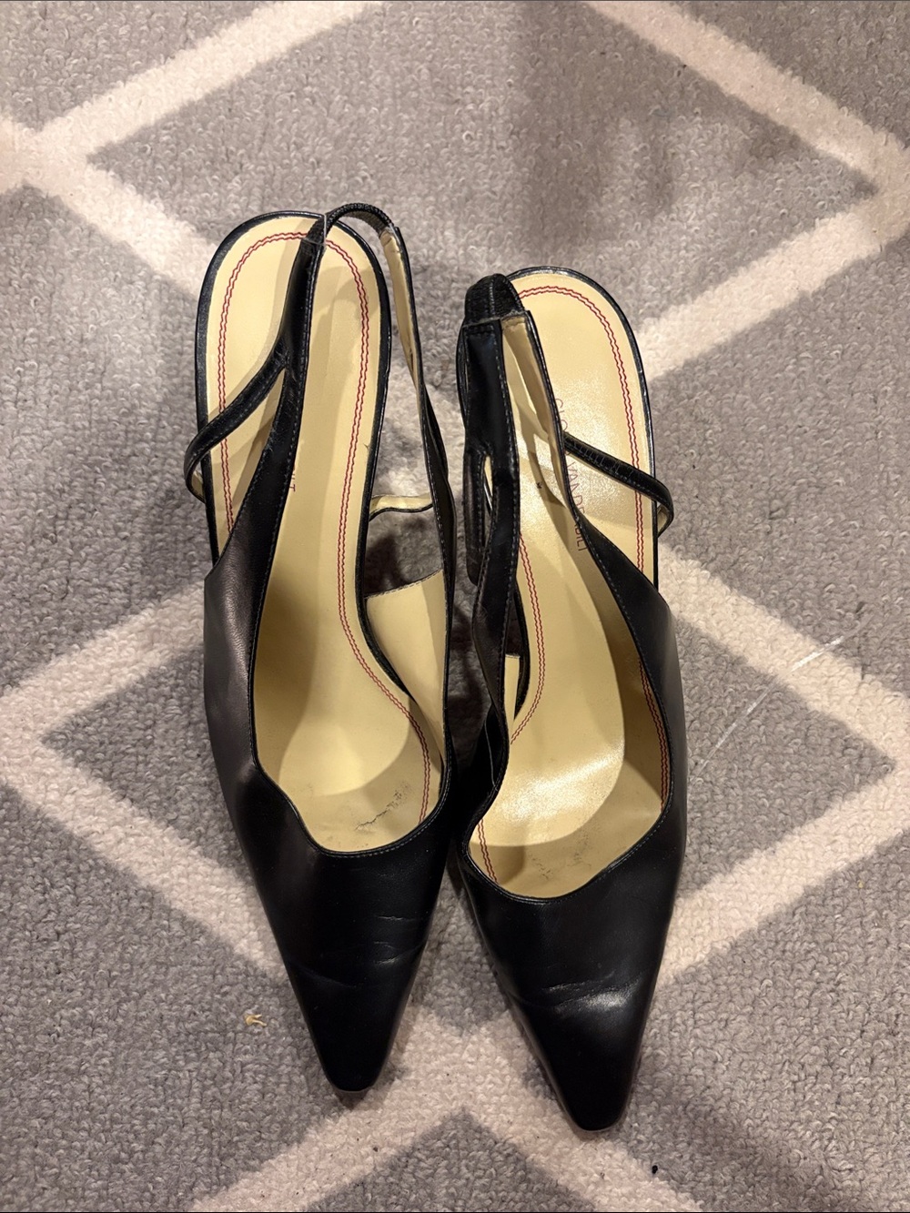 Gloria Vanderbilt Black Pointed-Toe Slingback heels